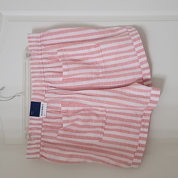 Old Navy Size 2X High Rise Striped Linen Blend Shorts, NEW with Tag - Picture 2 of 13